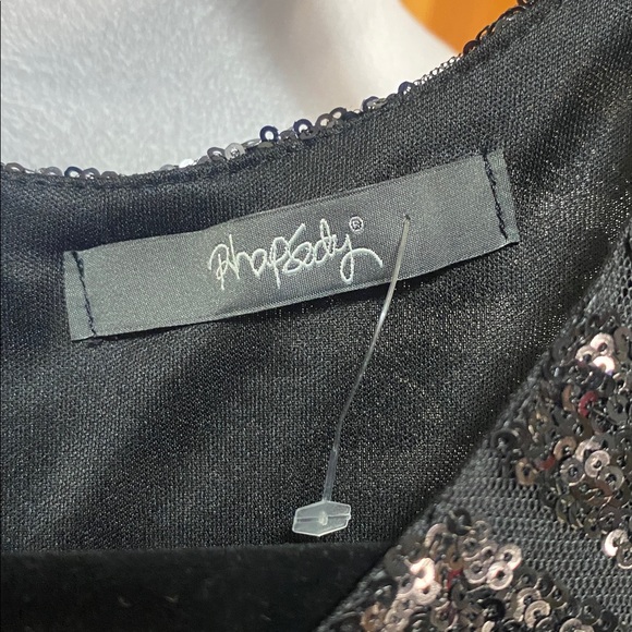 NWOT Rhapsody Embellished Geometric Print Dress - Picture 5 of 6